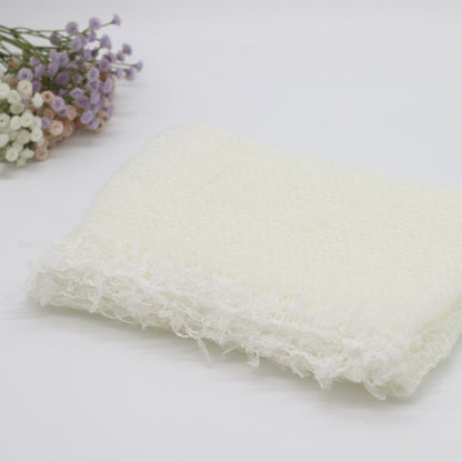 Chunky knit baby photography swaddle blanket, soft infant wrap, perfect for newborn photo shoots.