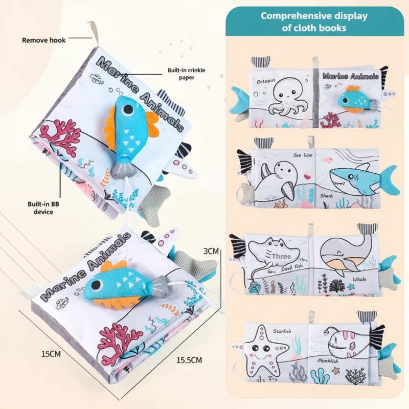 Cute baby gift: SoftTails fabric activity book, promoting early development