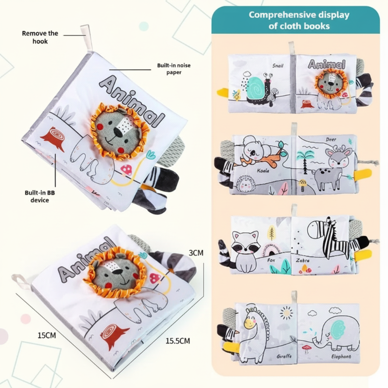Compact SoftTails fabric book, ideal travel toy for babies and toddlers