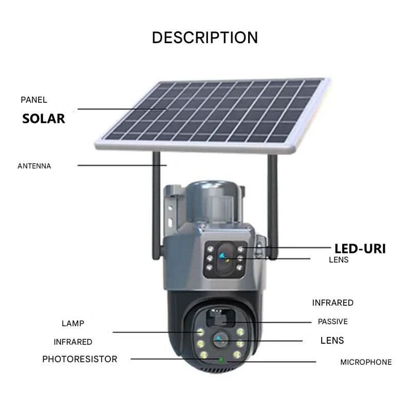 Advanced 4K PTZ solar security camera for smart home surveillance, 360° night vision & remote access.