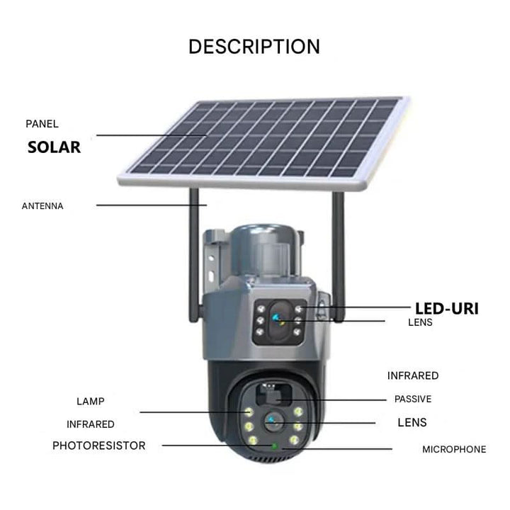 Advanced 4K PTZ solar security camera for smart home surveillance, 360° night vision & remote access.