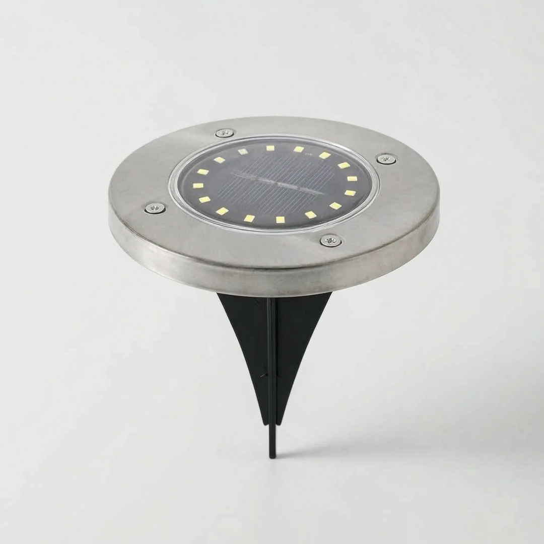 Easy-install solar ground lights for vibrant garden and walkway illumination.