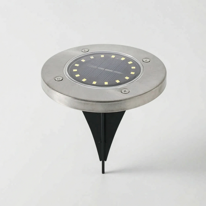Easy-install solar ground lights for vibrant garden and walkway illumination.