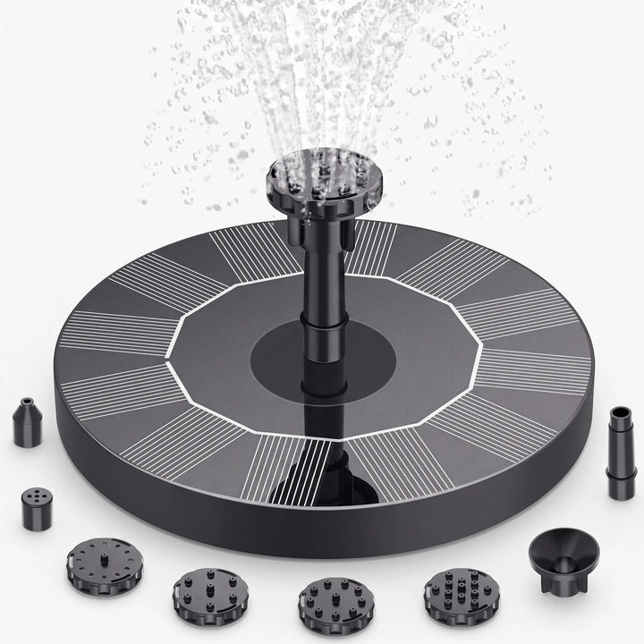 Upgrade outdoor living with this solar powered floating fountain, ideal for bird baths, ponds & garden decor.