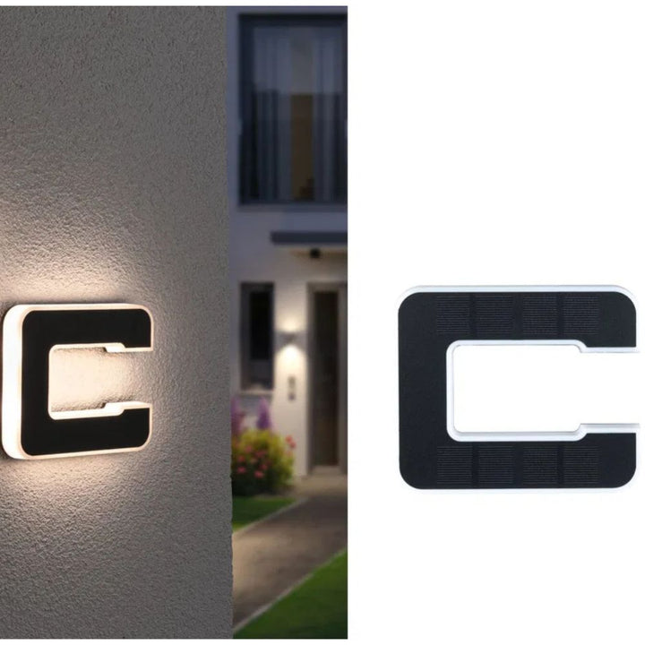 Weather resistant solar house number, LED illumination for clear address display.