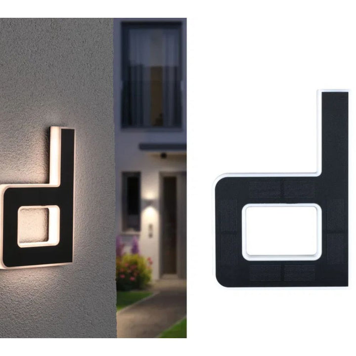 Easy install solar powered address light, perfect for outdoor nighttime visibility.