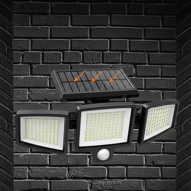 Energy-efficient waterproof solar security floodlight with motion detection for reliable outdoor lighting.