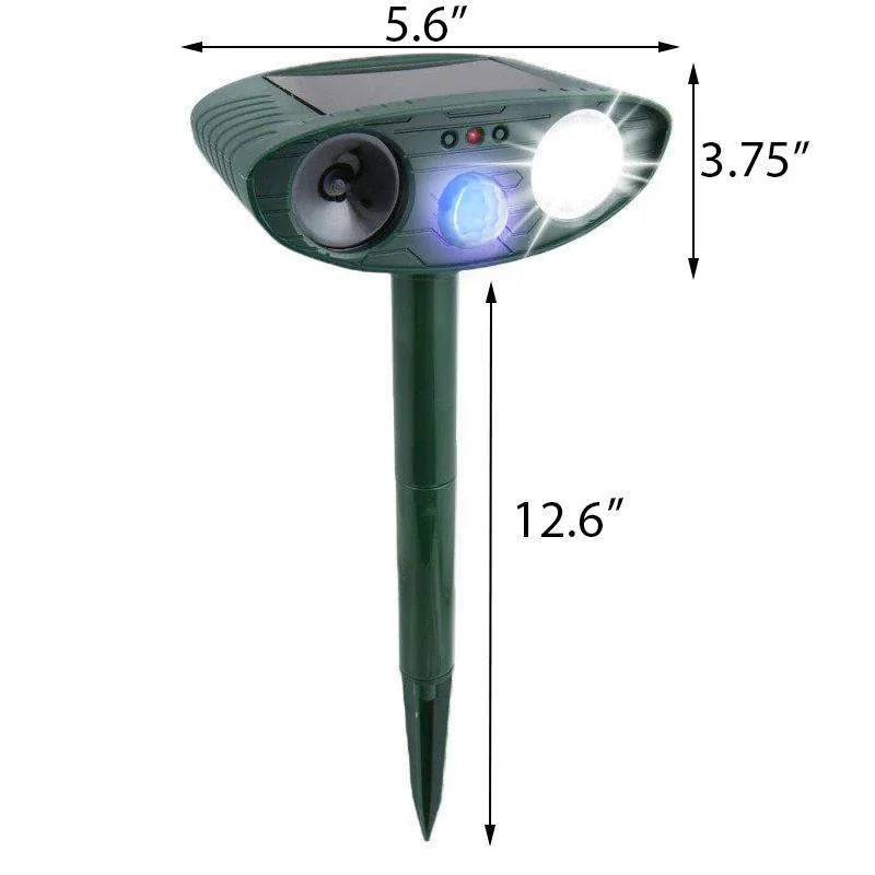 Keep deer away: solar ultrasonic garden protector & wildlife deterrent.