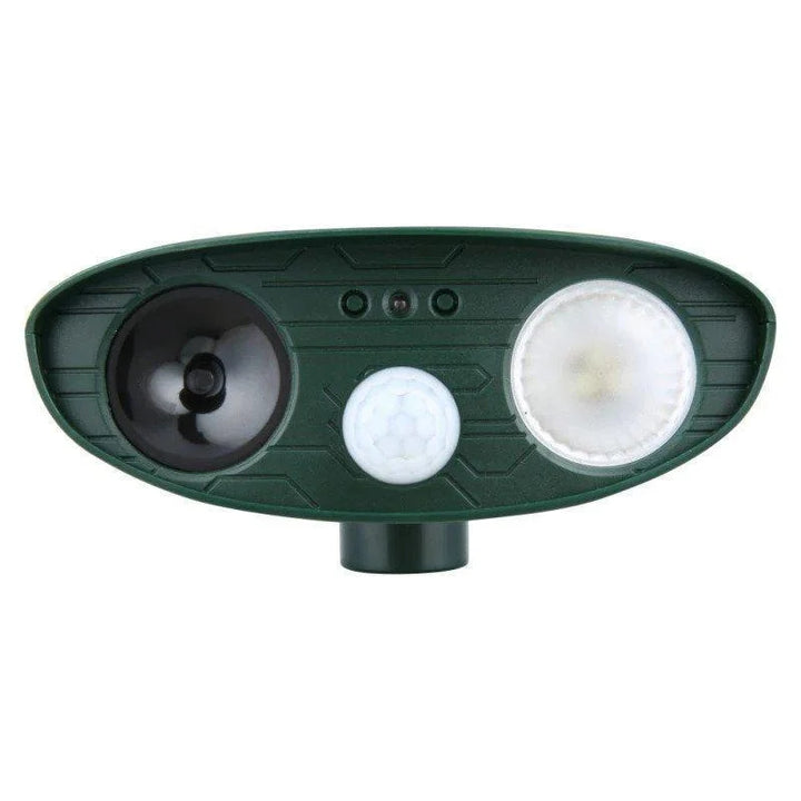 Deer & animal deterrent: solar-powered ultrasonic device for outdoor yards.