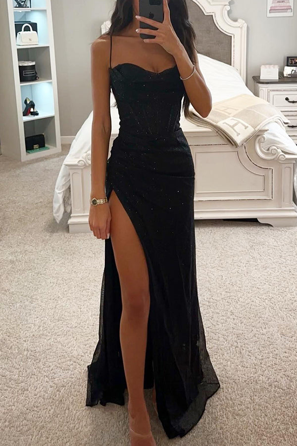 Sparkling women's corset maxi dress for glamorous evenings. Formal gown, party dress, perfect for special occasions.