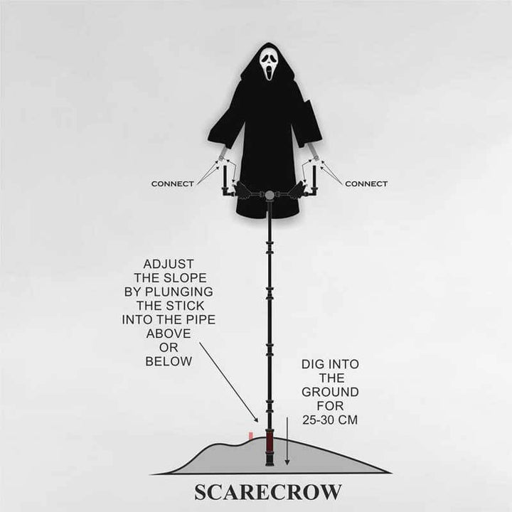 Eerie hanging ghost scarecrow decoration, ideal for creating a frightening atmosphere this Halloween season