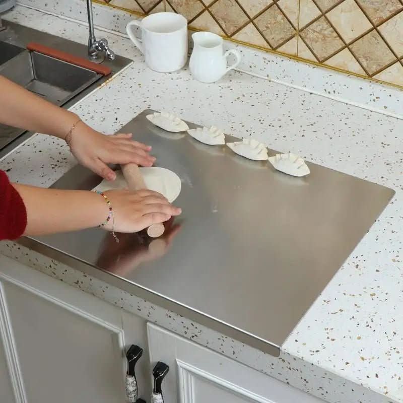 Chef-grade SteelCut Pro stainless steel cutting board for durable, easy-clean, hygienic food preparation.