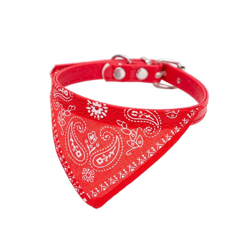 Stylish cat bandana collar, an adjustable pet accessory for feline friends & small dogs.