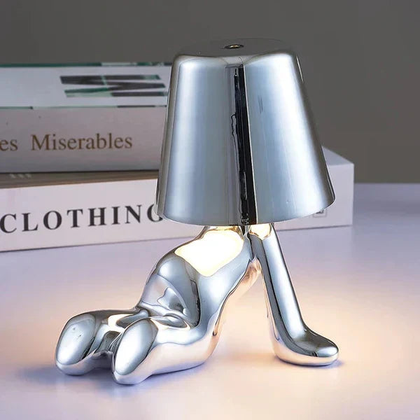 Portable LED lamp, cordless, dimmable, a stylish addition to any room's decor.