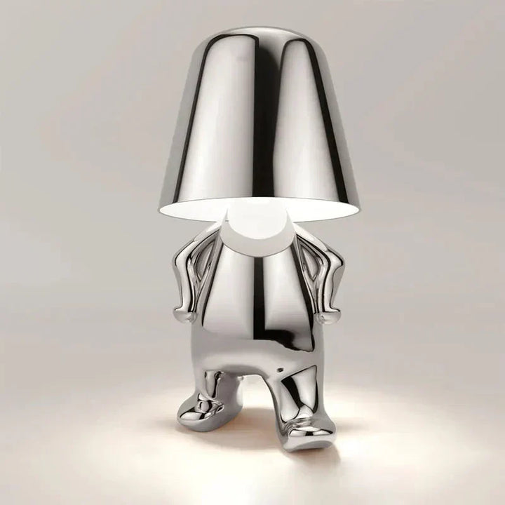 Contemporary LED table lamp, dimmable, cordless, great for atmospheric home decor.