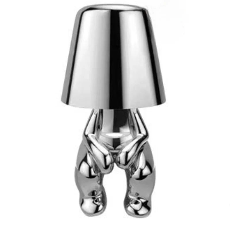Sleek LED table lamp, cordless, rechargeable, dimmable for adjustable atmospheric light.