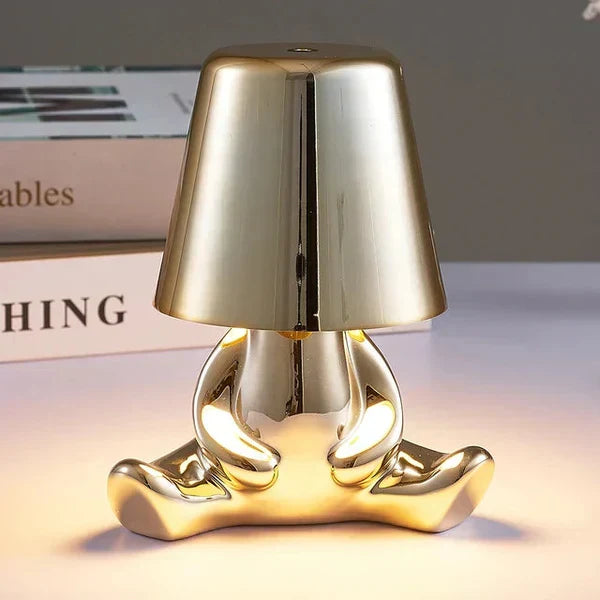 Elegant cordless LED table lamp with touch dimmer for atmospheric home decor.