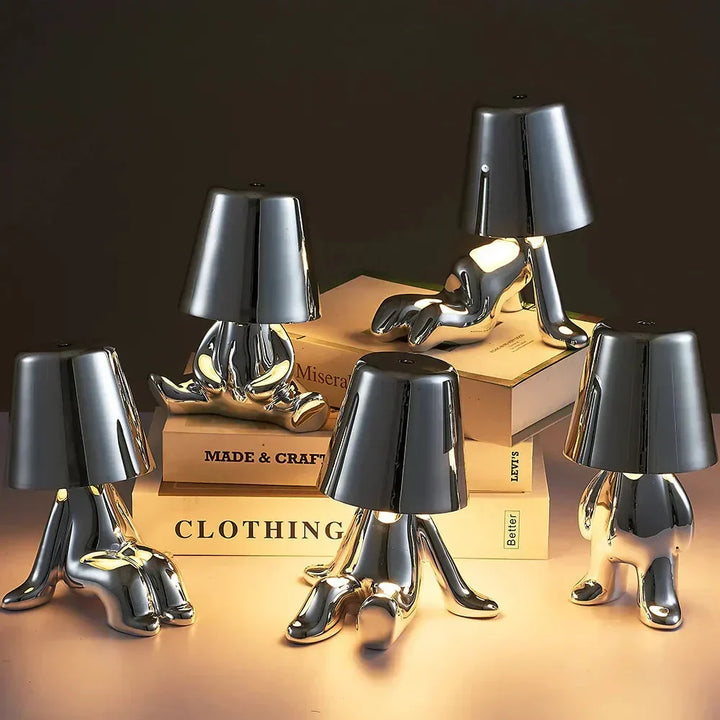 Stylish LED accent light, portable and dimmable, enhances any room's ambiance.