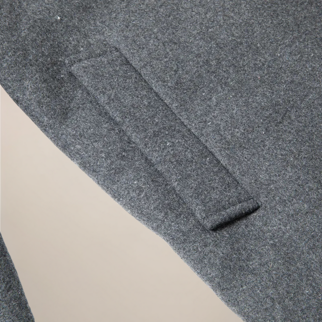 Stylish men's button-up outerwear jacket, essential for fall fashion and winter style.