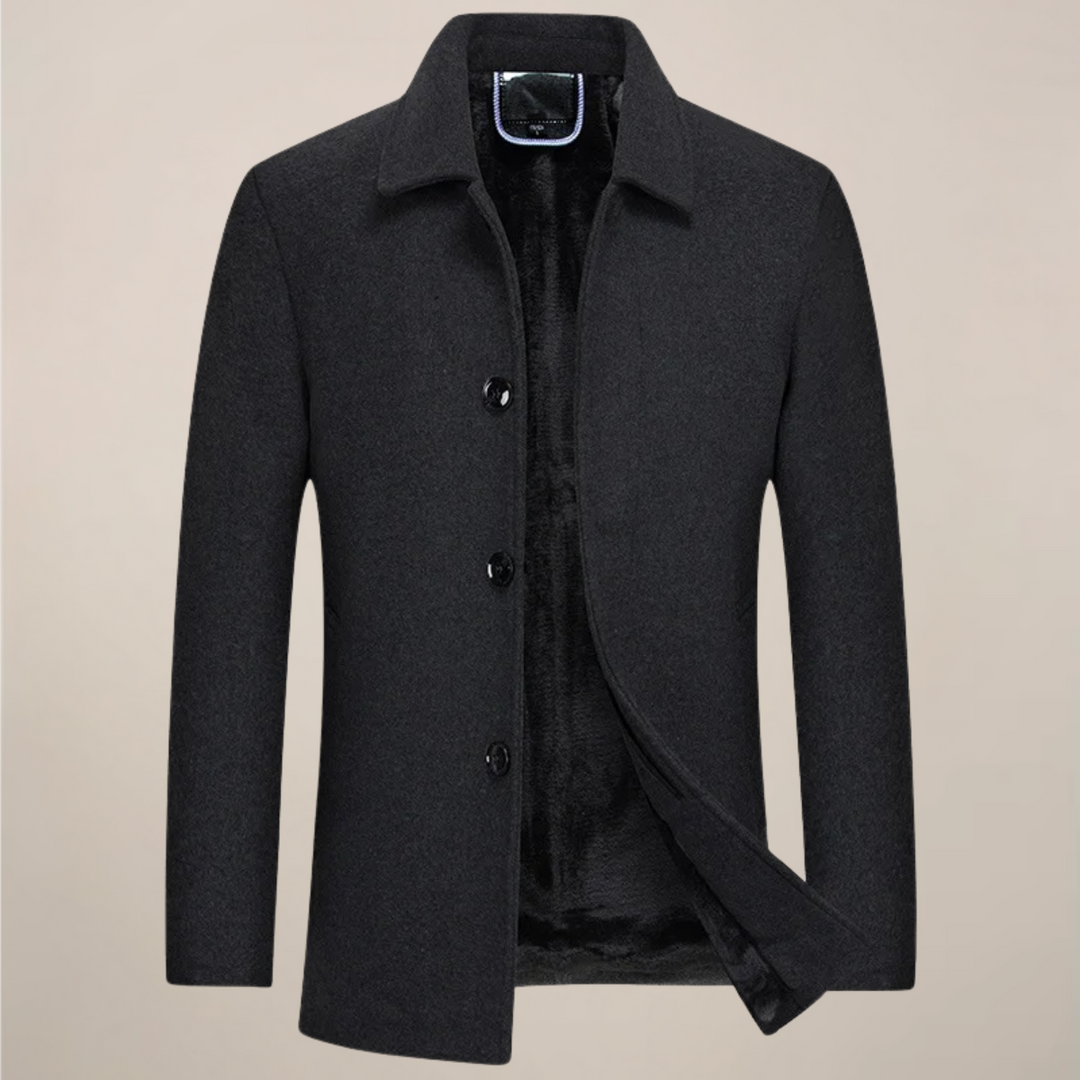Versatile men's button-up jacket for ultimate fall and winter comfort and style.