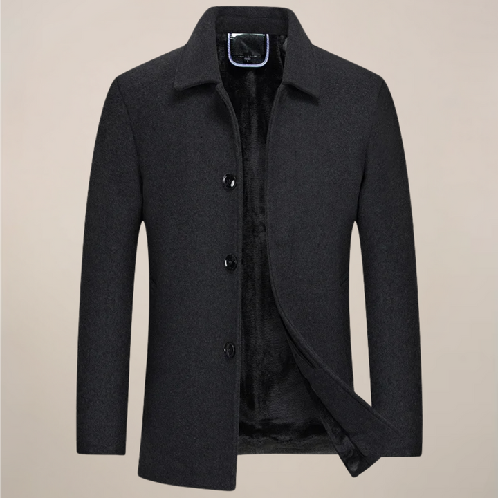 Versatile men's button-up jacket for ultimate fall and winter comfort and style.