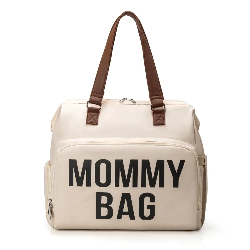 Stylish polyester diaper backpack for moms, large capacity, grey, for baby essentials and travel