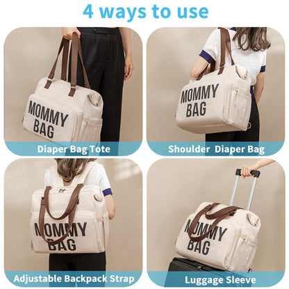 Insulated pockets polyester diaper backpack, grey, keeps bottles warm, essential for baby care