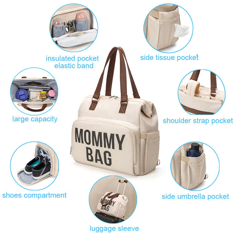 Large capacity maternity diaper backpack, blue, multiple pockets for organization, travel ready