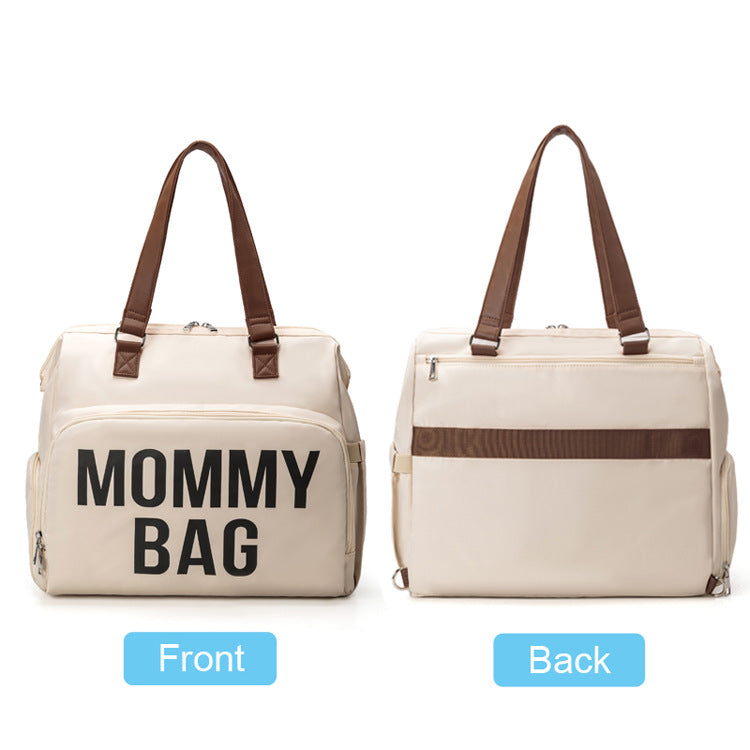 Polyester travel diaper backpack, black, spacious with anti-theft pocket, new mom's best friend