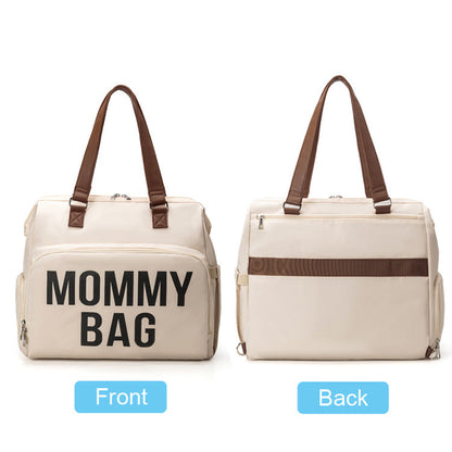 Polyester travel diaper backpack, black, spacious with anti-theft pocket, new mom's best friend