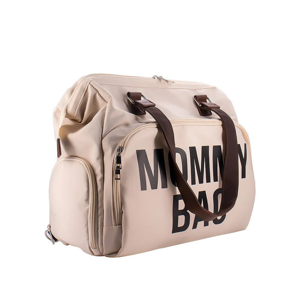 Spacious women's diaper backpack, black, ideal for organizing all baby care and personal items
