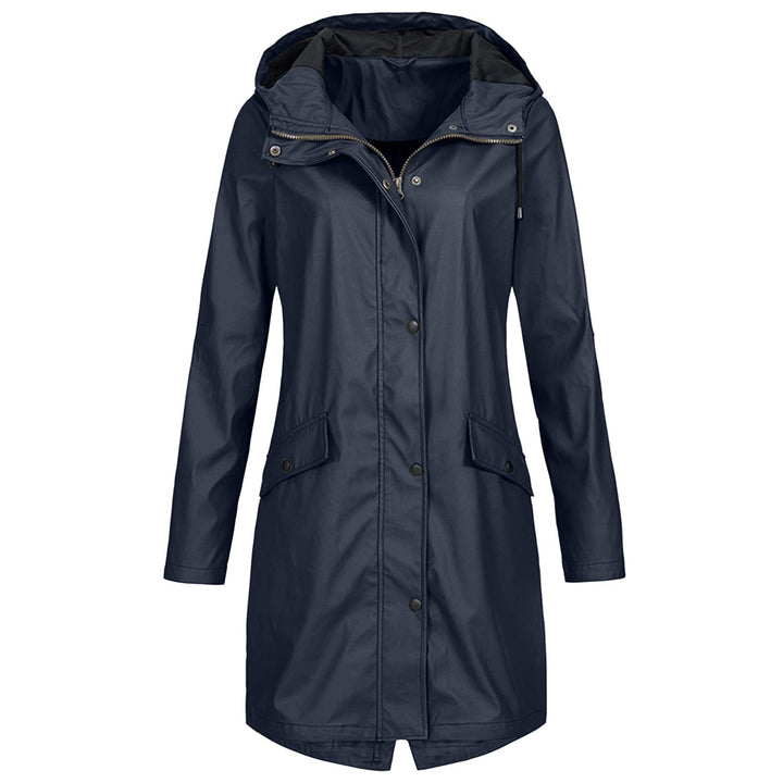 Stylish women's all-season raincoat, water-resistant & lightweight, perfect for travel & everyday wear.