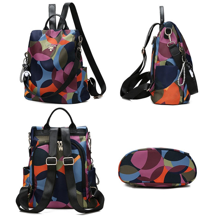 Secure women's anti-theft backpack with hidden zippers & comfortable straps for travel and daily commute.
