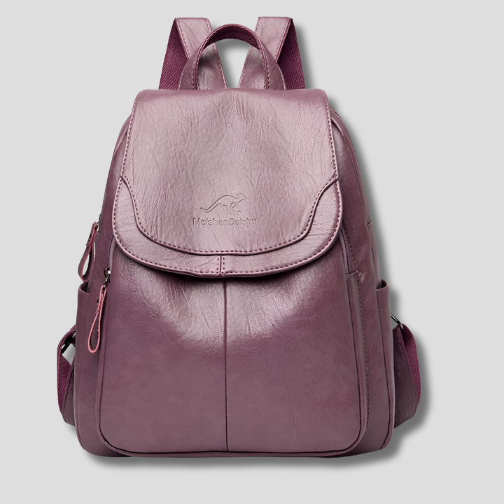 Organized anti-theft women's flap backpack, a secure and versatile fashion accessory for travel.