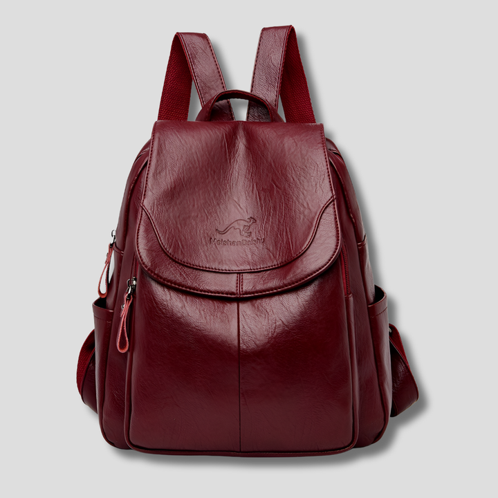 Women's secure anti-theft backpack with stylish flap design, ideal as a daily purse.