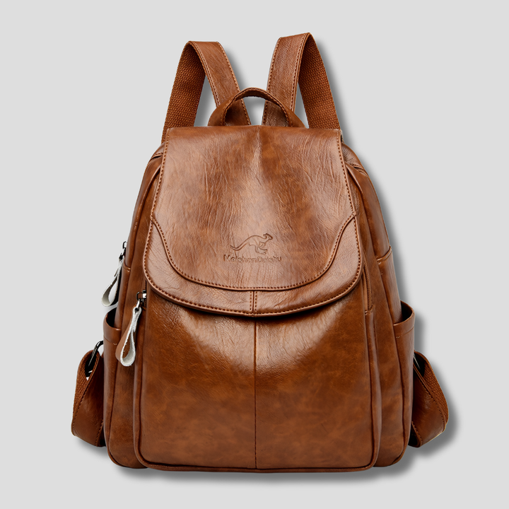 Elegant women's anti-theft travel backpack featuring a secure flap and ample organization.