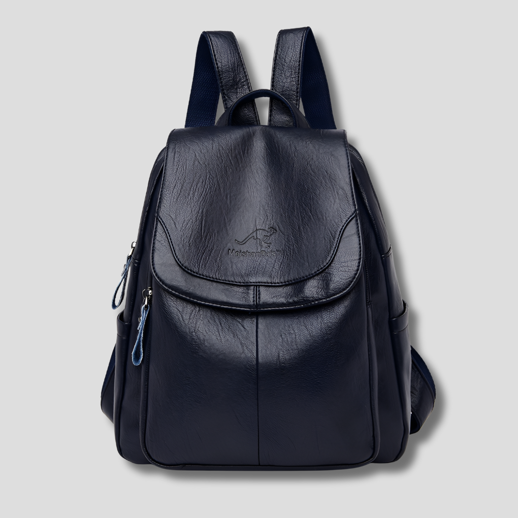 Secure women's anti-theft travel backpack made of durable leather. Stylish and practical for urban adventures.