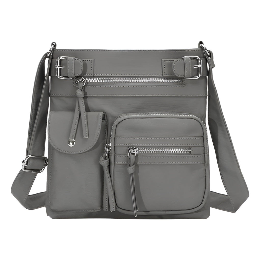Fashionable multi-pocket crossbody purse for women, offering practical organization & stylish design.