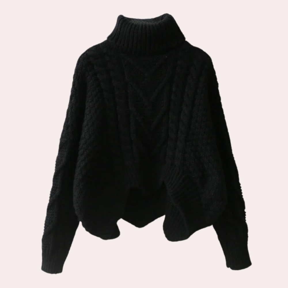 Women's Lina cotton blend knitted turtleneck sweater. Comfortable, long sleeve, ideal for casual and versatile wear.