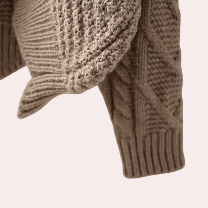 Women's warm knitted turtleneck sweater. Versatile long sleeve top, great for fall, winter, and casual everyday wear.