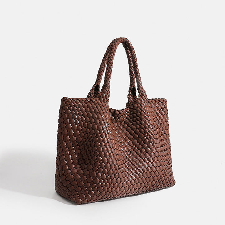 Stylish women's large woven tote bag, spacious for everyday essentials & fashion.