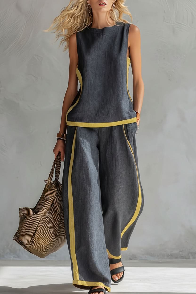 Soft, comfortable women's minimalist casual lounge set, showcasing the fabric texture and quality for daily wear.