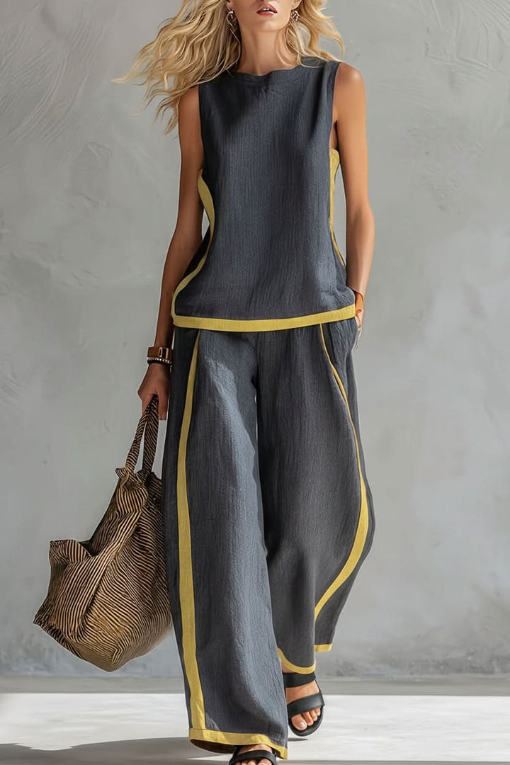 Soft, comfortable women's minimalist casual lounge set, showcasing the fabric texture and quality for daily wear.