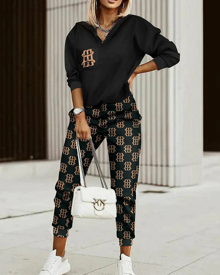 Comfortable Mira women's loungewear tracksuit, a modern two-piece set for relaxing or light activity & everyday style.