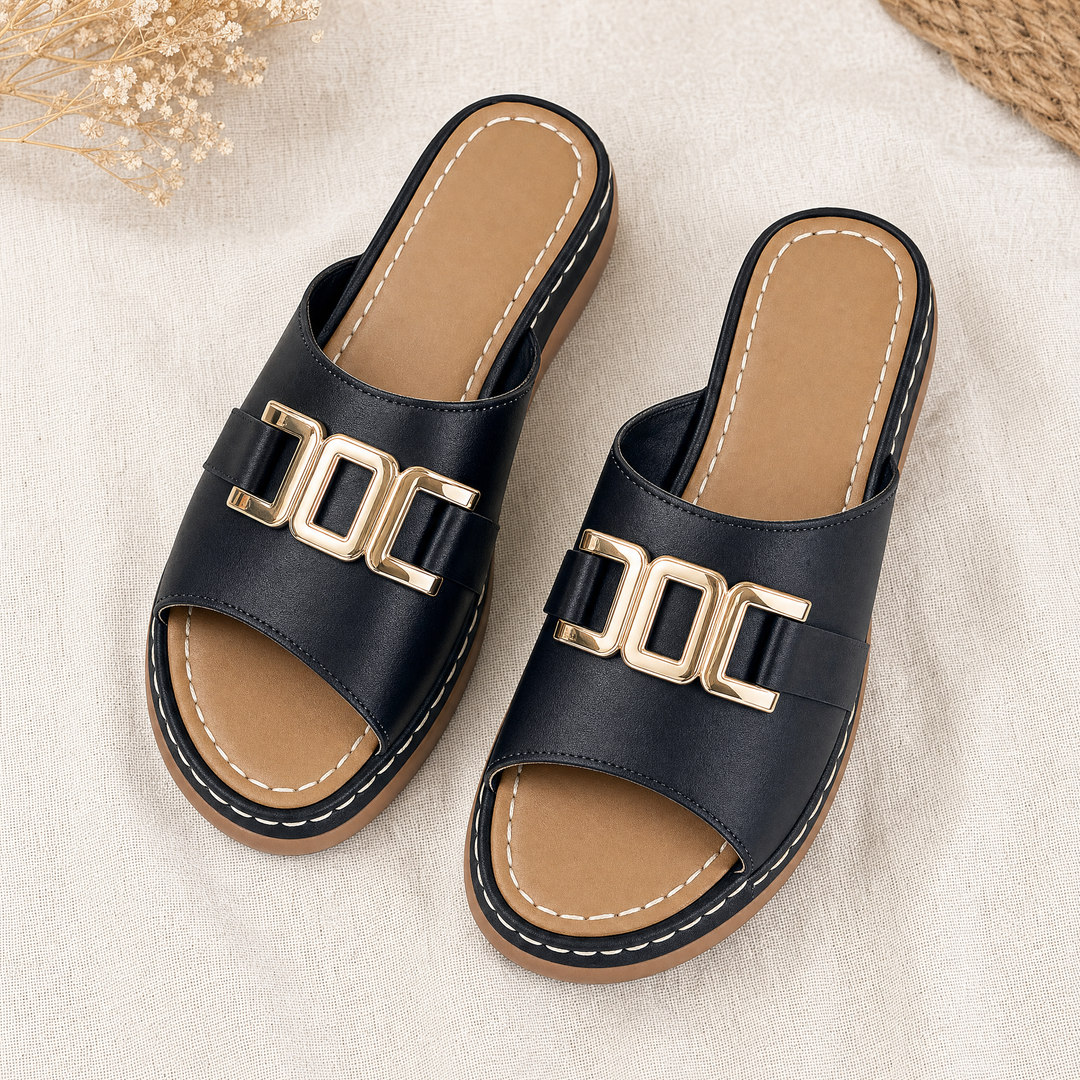 Comfortable orthopedic wedge sandals for women, offering arch and posture support for casual wear.