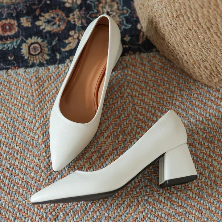 Comfortable & stable women's block heels with a pointed toe. Non-slip design, ideal for all-day wear.
