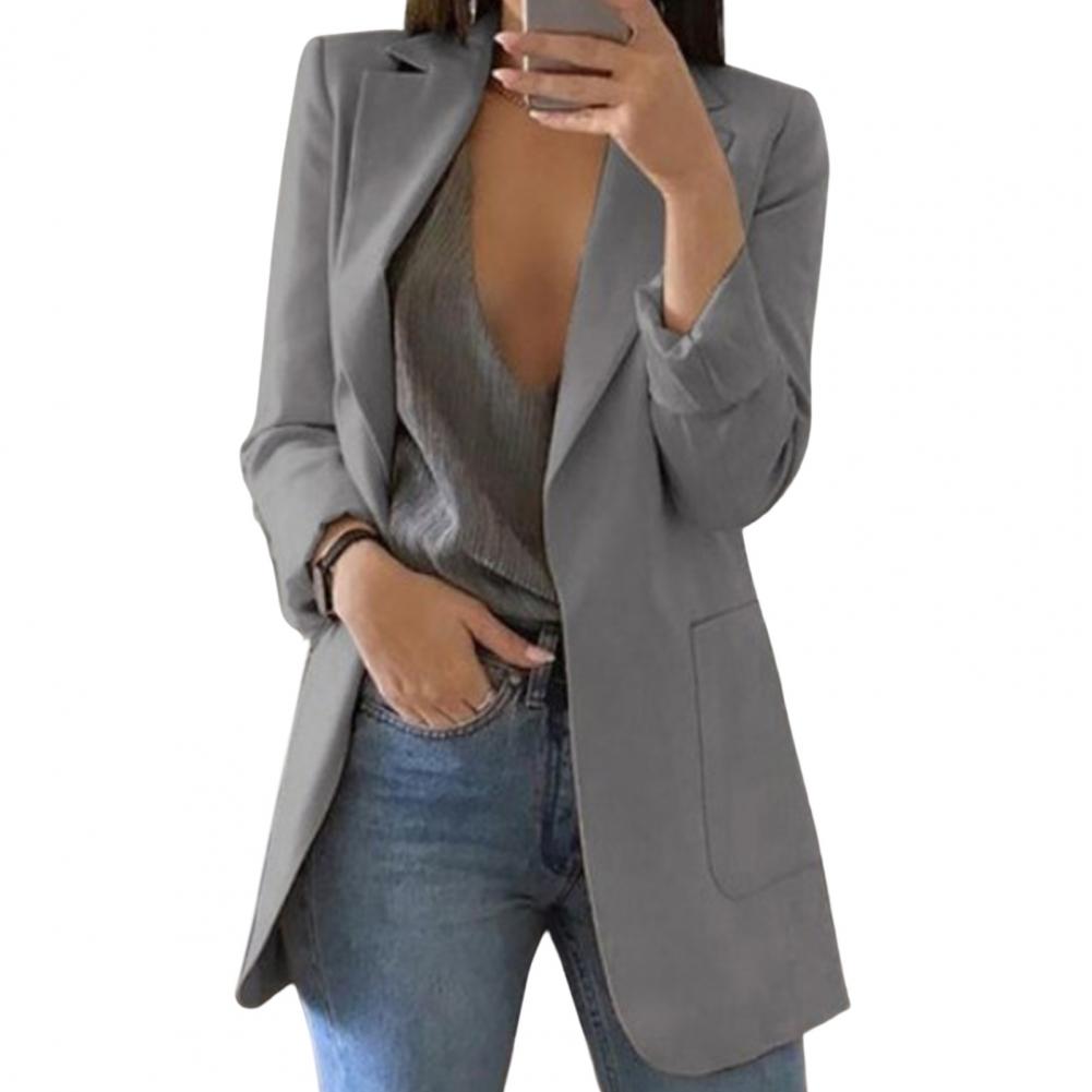 Modern ladies blazer jacket, ideal for professional attire & business casual. Features a sleek design & pockets.