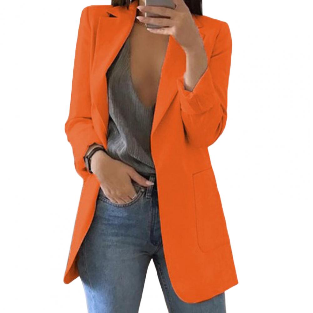 Elegant long sleeve women's blazer jacket, perfect for professional office wear & adding a touch of chic style.