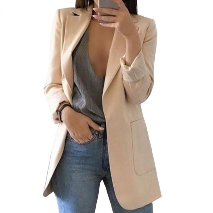Smart women's blazer jacket, perfect for office wear. Provides a professional look & features comfortable pockets.