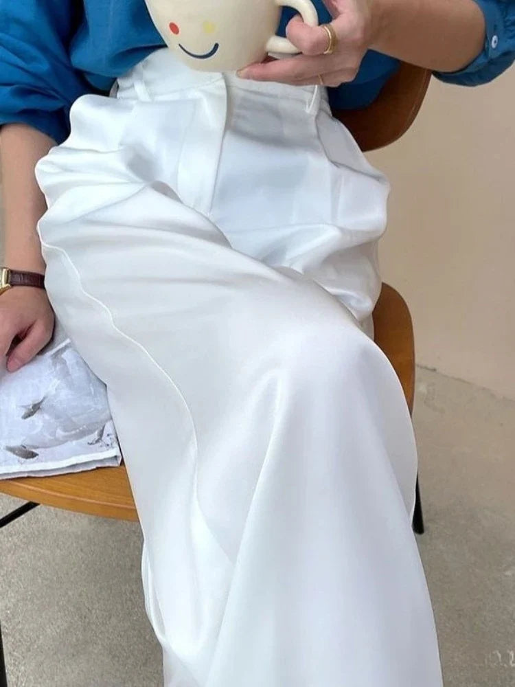 Women's casual wide leg high waist loose fit pants. Full length, comfortable, stylish for spring & summer.